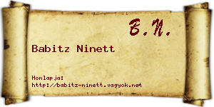 Babitz Ninett névjegykártya
